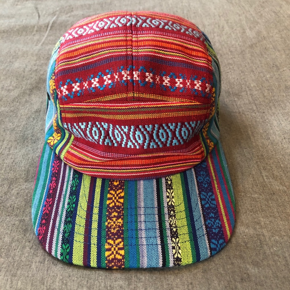 Multi-color woven 5panel Hat